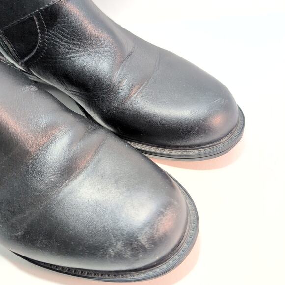 David Tate Branson Extra Wide Calf BlackLeather Riding Boots Women's 10M Stretch - Picture 2 of 9